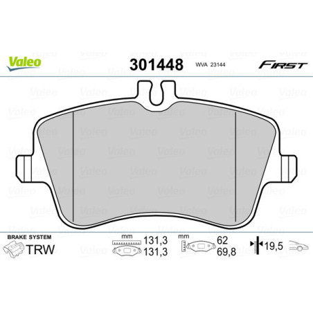 VALEO 301448 Bremsbeläge Vorne für