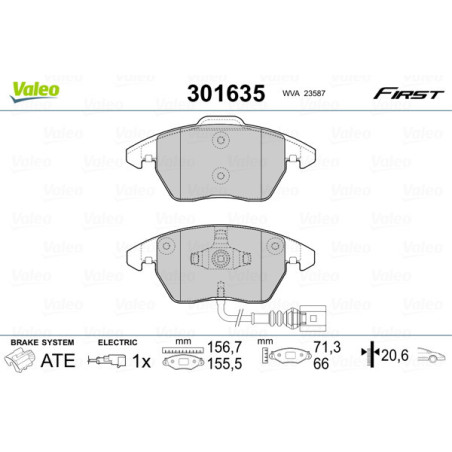 VALEO 301635 Klocki hamulcowe Przód dla