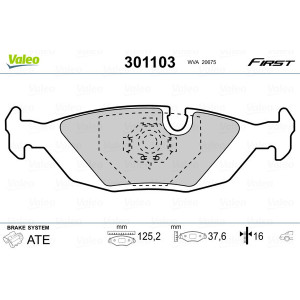 VALEO 301103 Pastiglie freno Posteriore per