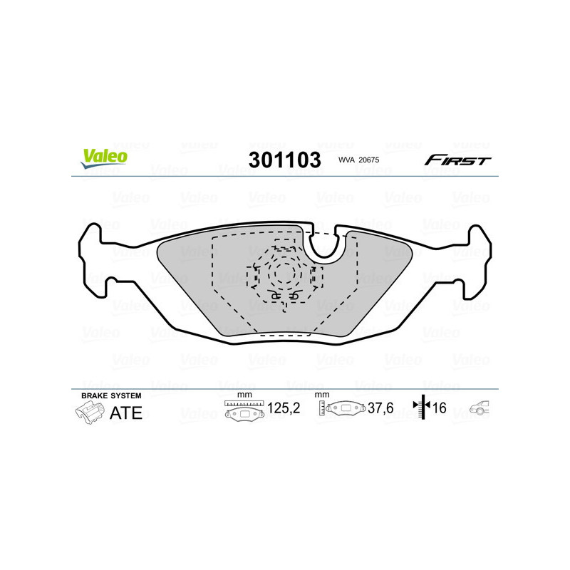 VALEO 301103 Brzdové platničky Zadné pre
