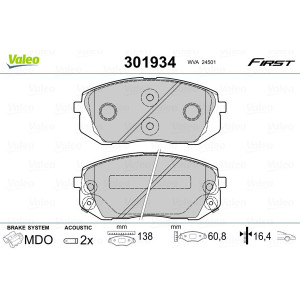 VALEO 301934 Pastillas de freno Delantero para