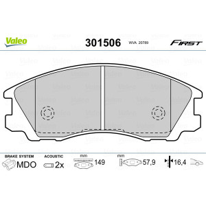 VALEO 301506 Pastillas de freno Delantero para