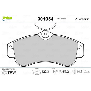 VALEO 301054 Pastiglie freno Anteriore per