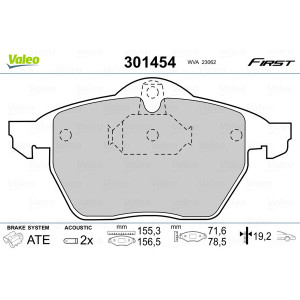 VALEO 301454 Pastiglie freno Anteriore per