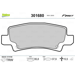 VALEO 301680 Pastiglie freno Posteriore per