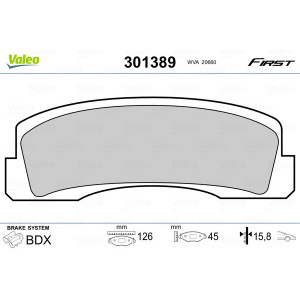 VALEO 301389 Klocki hamulcowe Przód dla