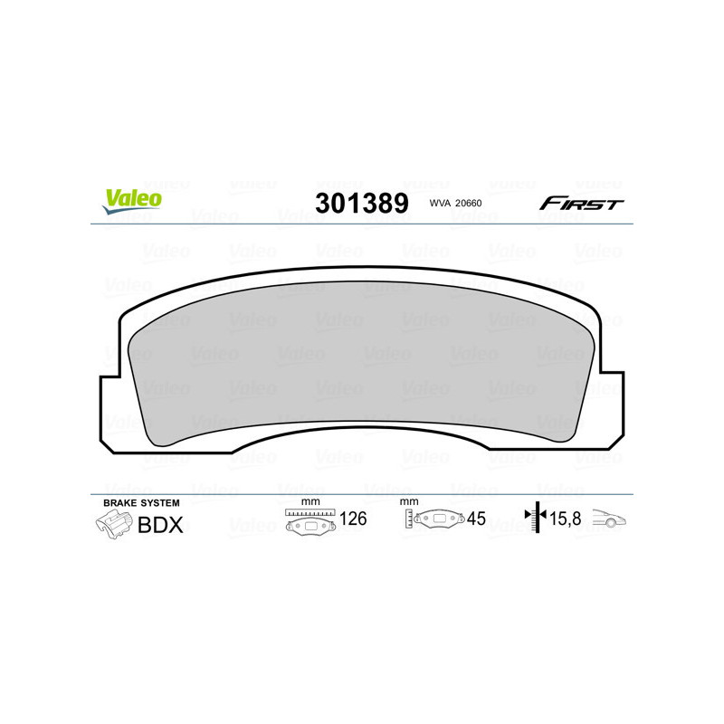 VALEO 301389 Plaquettes de frein Avant pour