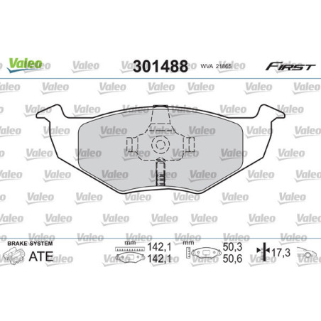 VALEO 301488 Pastiglie freno Anteriore per