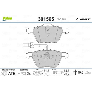 VALEO 301565 Pastillas de freno Delantero para