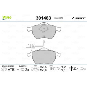 VALEO 301483 Pastiglie freno Anteriore per