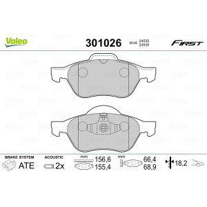VALEO 301026 Brake Pads Set Front for