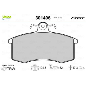 VALEO 301406 Pastillas de freno Delantero para
