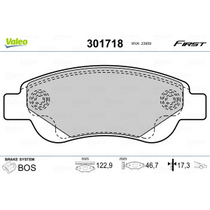 VALEO 301718 Brzdové platničky Predné pre