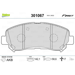 VALEO 301067 Plaquettes de frein Avant pour