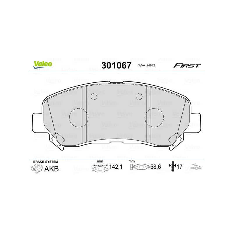 VALEO 301067 Pastiglie freno Anteriore per