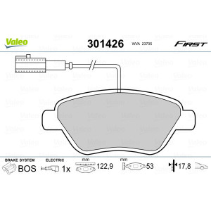 VALEO 301426 Klocki hamulcowe Przód dla