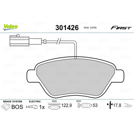 VALEO 301426 Klocki hamulcowe Przód dla