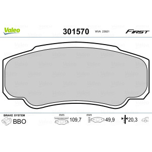 VALEO 301570 Pastiglie freno Posteriore per