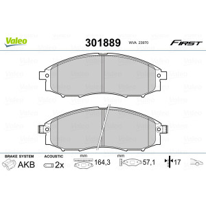 VALEO 301889 Pastillas de freno Delantero para