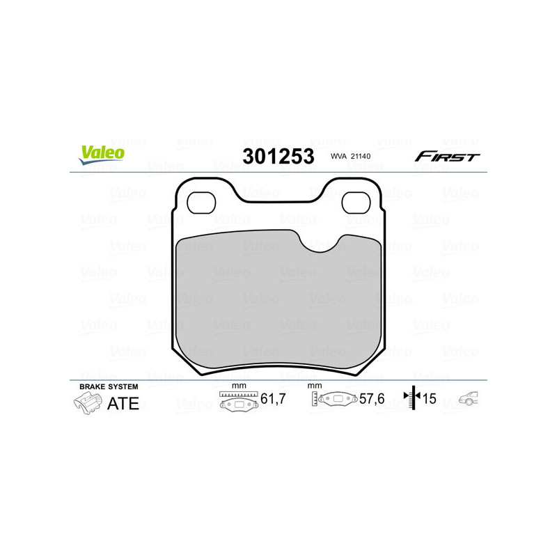 VALEO 301253 Plaquettes de frein Arrière pour