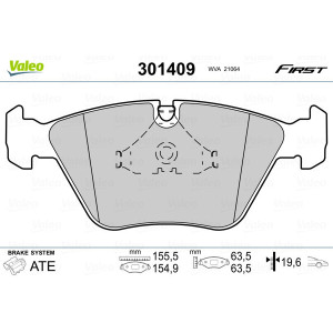 VALEO 301409 Pastillas de freno Delantero para