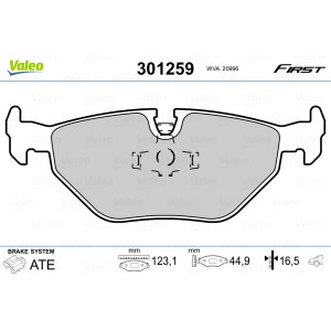 VALEO 301259 Pastillas de freno Trasero para