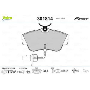 VALEO 301814 Pastiglie freno Anteriore per