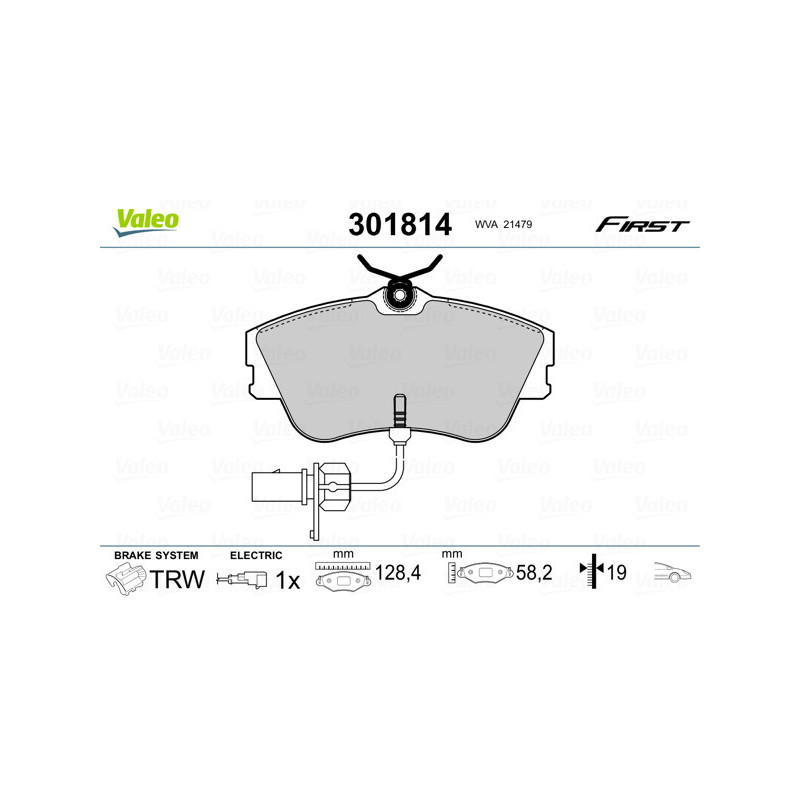 VALEO 301814 Pastiglie freno Anteriore per