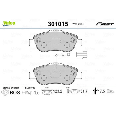 VALEO 301015 Bremsbeläge Vorne für