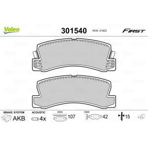 VALEO 301540 Pastillas de freno Trasero para
