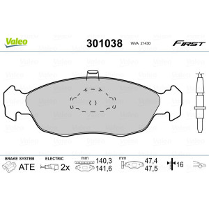 VALEO 301038 Pastiglie freno Anteriore per
