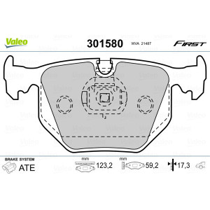 VALEO 301580 Brzdové platničky Zadné pre