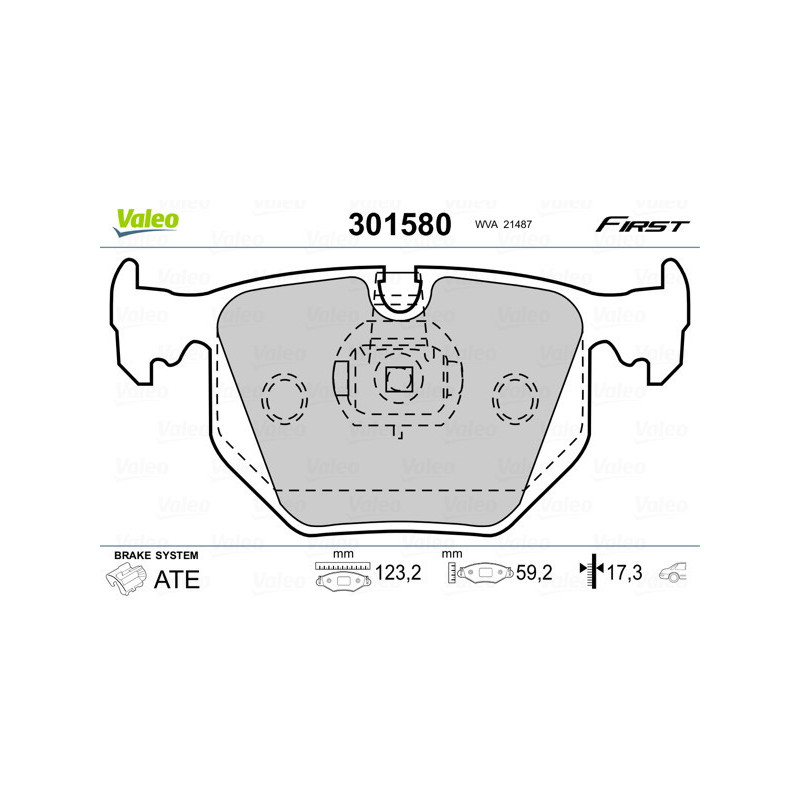 VALEO 301580 Brzdové platničky Zadné pre