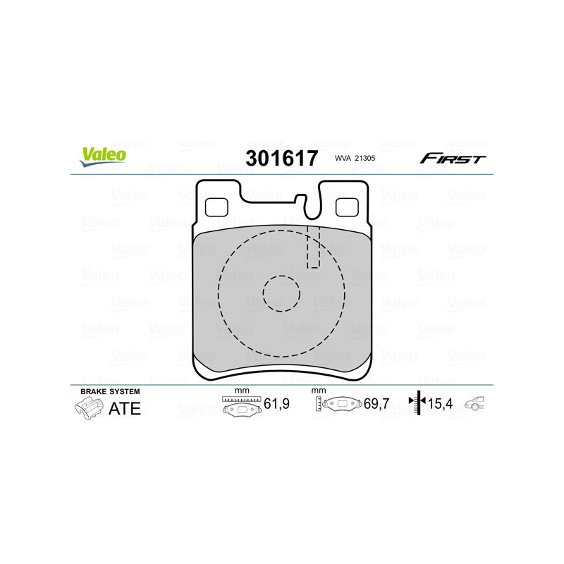 VALEO 301617 Bremsbeläge Hinten für