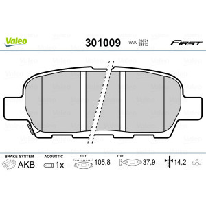 VALEO 301009 Pastillas de freno Trasero para