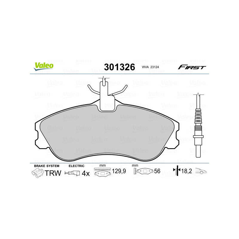 VALEO 301326 Plaquettes de frein Avant pour