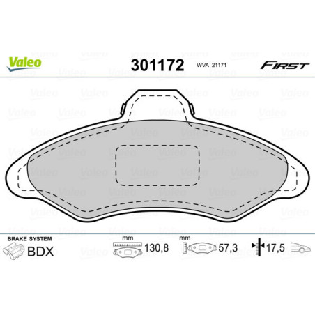 VALEO 301172 Bremsbeläge Vorne für