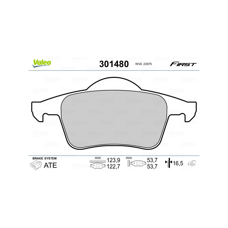 VALEO 301480 Brzdové platničky Zadné pre