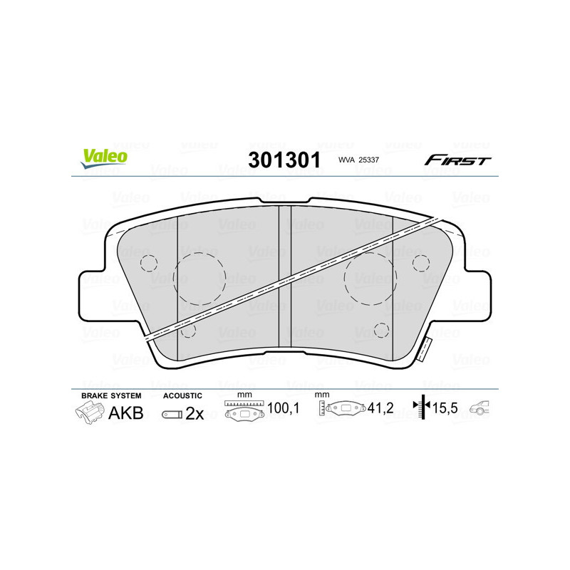 VALEO 301301 Brzdové platničky Zadné pre