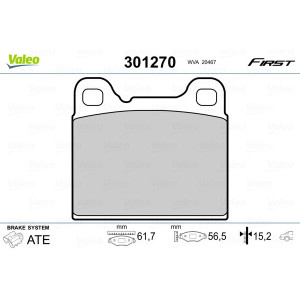 VALEO 301270 Brzdové platničky Zadné pre