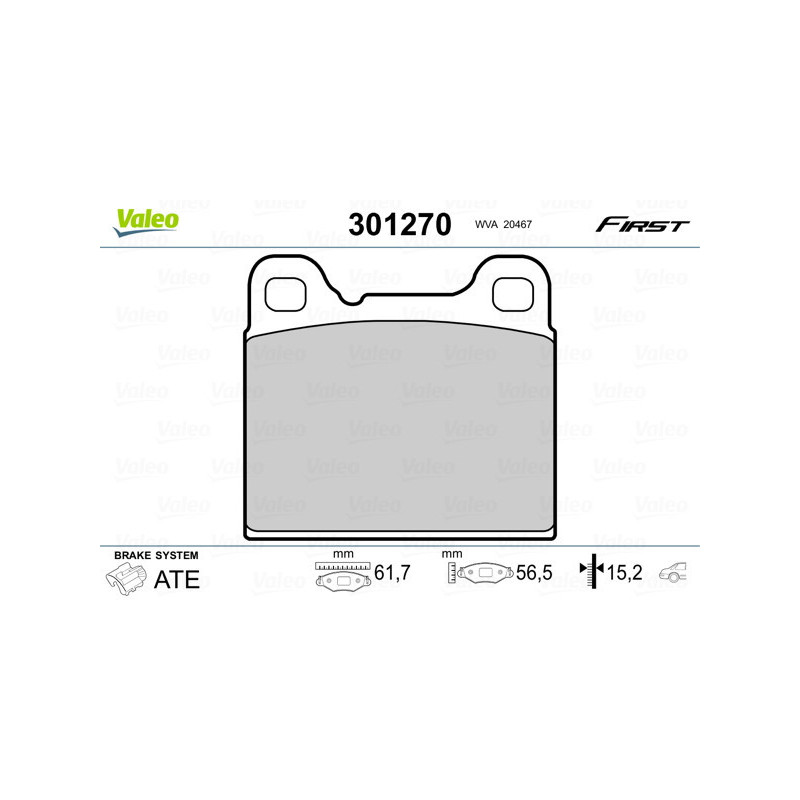 VALEO 301270 Plaquettes de frein Arrière pour