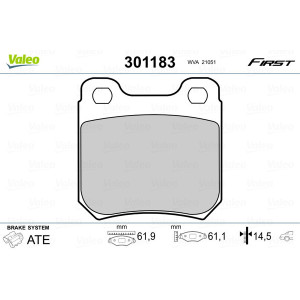 VALEO 301183 Brzdové platničky Zadné pre