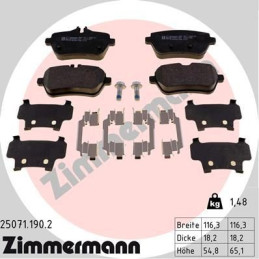 Trasero Pastillas de Freno para Mercedes-Benz Clase S W222 A217 C217 SL R231 ZIMMERMANN 25071.190.2
