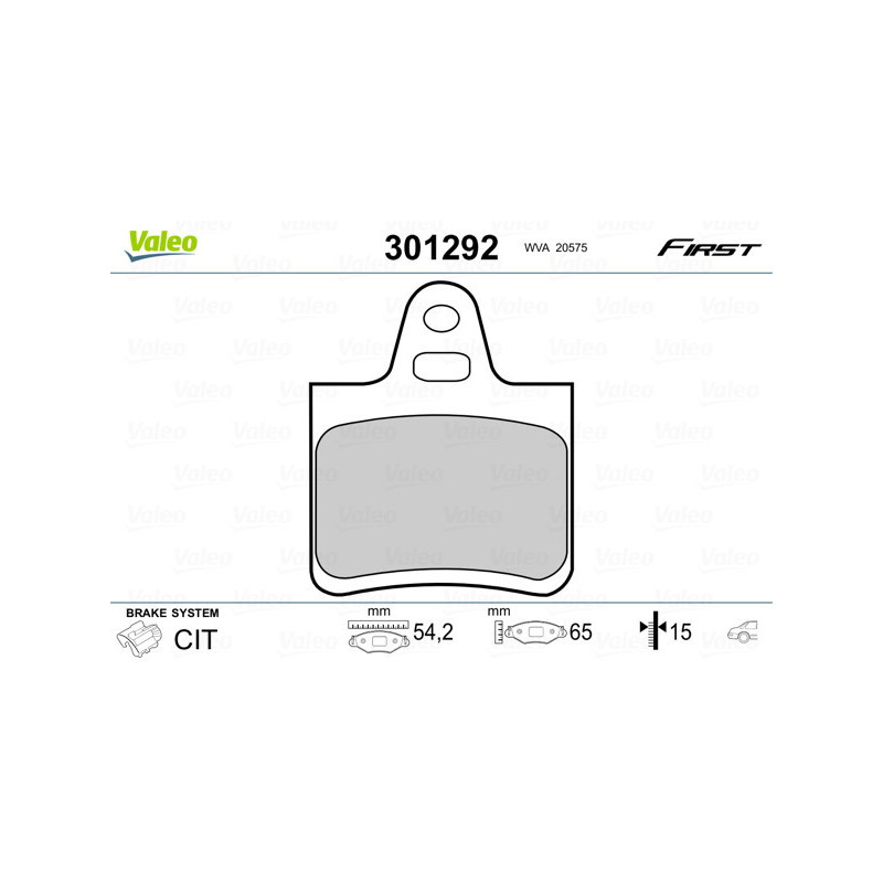 VALEO 301292 Klocki hamulcowe Tył dla
