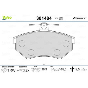 VALEO 301484 Pastiglie freno Anteriore per