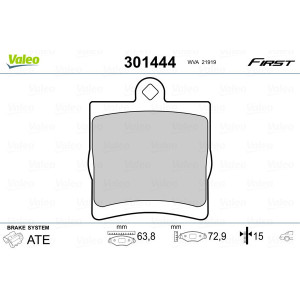 VALEO 301444 Plaquettes de frein Arrière pour