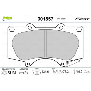 VALEO 301857 Plaquettes de frein Avant pour