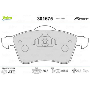 VALEO 301675 Brzdové platničky Predné pre