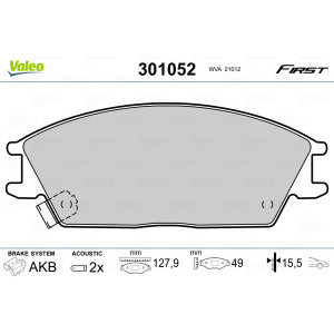 VALEO 301052 Pastillas de freno Delantero para