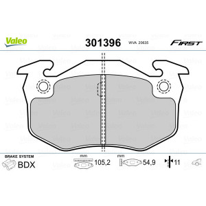 VALEO 301396 Plaquettes de frein Arrière pour